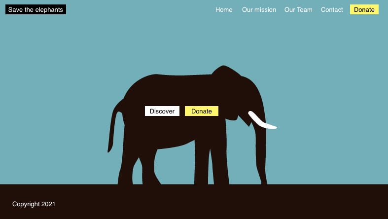 webdesign for save the elephant association