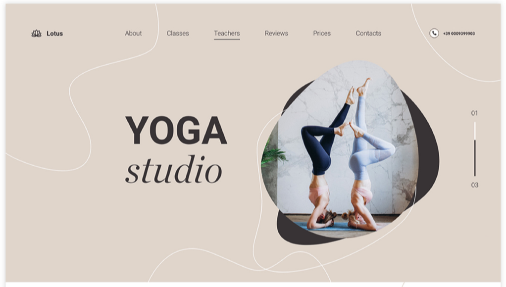 webdesign for lotus yoga studio